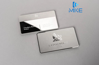 En stock, cartes métalliques argentées en acier inoxydable vierges de 80*40*1 mm pour gravure au laser