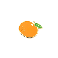 En gros, Broche en émail dur personnalisée, mignonne, orange, en forme de fruit (agrumes), plaquée or, style dessin animé, cadeau, objet de collection, souvenir