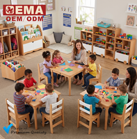 Bureau d'étude en bois de chêne naturel EMA, durable, résistant aux rayures, table d'écriture en bois pour enfants pour une utilisation quotidienne à long terme