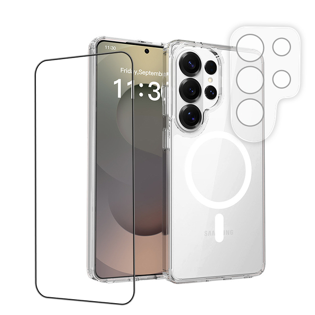 3 in 1 Phone Tempered Glass Screen Protector Camera Lens Protector Film Cell Phone Case for Samsung Galaxy S25 S26 Plus ultra