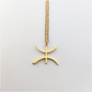 Chapado en oro de 18 quilates Amazigh letra Yaz collar de acero inoxidable tradicional Amazigh bereber collar Unisex africano para regalo - Product Image 1