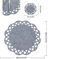 Tapis de table à manger rond résistant à la chaleur personnalisé en usine ensemble de napperons en feutre écologique imperméable et résistant à l'huile avec sous-verres