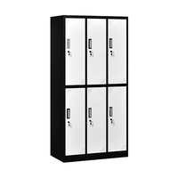 Casier de rangement pour vêtements de travail, casier en acier pour l'école, armoire à 6 portes en acier