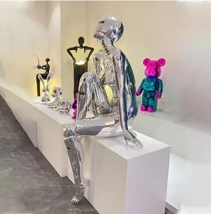 Robot <span class=keywords><strong>de</strong></span> <span class=keywords><strong>ciencia</strong></span> ficción Nuevos productos Robot sentado luminoso <span class=keywords><strong>de</strong></span> fibra <span class=keywords><strong>de</strong></span> vidrio con modelo <span class=keywords><strong>de</strong></span> material <span class=keywords><strong>de</strong></span> resina galvanoplastia - Product Image 2