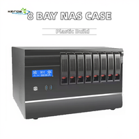 Équipement de rack MicroATX 8 baies écran LCD châssis de serveur Mini ITX en plastique boîtier de serveur de stockage Nas stock ventilateur-tours de boîtiers d'ordinateur
