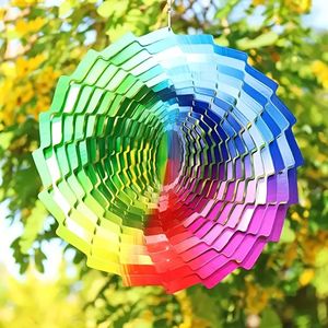 Nouveau produit transfrontalier Iron Cross-Border : Carillon éolien rotatif en métal 3D, en forme de cœur et de cercle, pour la décoration extérieure de cour et de <span class=keywords><strong>jardin</strong></span> - Product Image 1