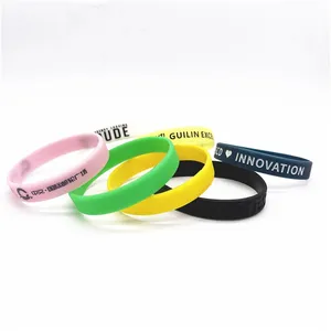 Braccialetto di gomma personalizzato Eco Friendly personalizzato braccialetto da polso motivazionale in Silicone braccialetto con Logo personalizzato