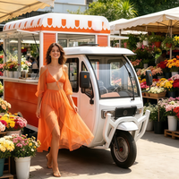 Démarrez votre entreprise dès maintenant : Camion de vente de limonade orange vibrant en acier inoxydable sur mesure, avec alimentation intégrée pour l'extérieur