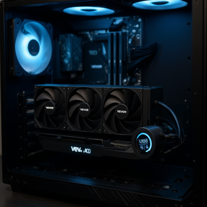 Enfriador de agua Vevor Aio de 120 mm con 3 ventiladores, rodamientos de bolas, 3000 rpm, para enfriamiento de CPU Intel y AMD, disipador de calor de cobre y aluminio. - Product Image 2