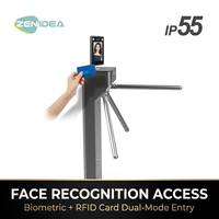 Portillon de contrôle d'accès tripode haute sécurité en acier inoxydable 304, anti-évasion, avec reconnaissance faciale et carte IC, protection IP55