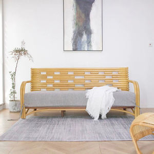 Indonesia importato genuino agata rattan in legno massello di teak panno completo soggiorno divano - Product Image 3