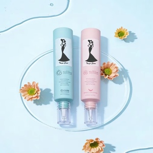 25ml Logo Custom PE Empty Squeeze <b>Plastic</b> Nozzle <b>Tube</b> With Transparent Dropper Cap for Eye Cream Serum Skin Care Cream - Product Image 3