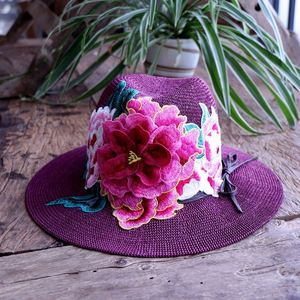 Wholesale Panama Wide Brim Braid Fedora <b>Summer</b> Beach Sunscreen Sun <b>for</b> <b>Women</b> Elegant Beautiful Straw <b>Hat</b> - Product Image 4