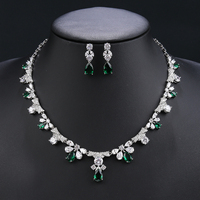 Ensemble de bijoux de mariée de luxe Magnifique collier en zircon cubique Boucles d'oreilles Style romantique vintage pour les fêtes de dames Mariage CN11304