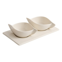 Set Mangkuk Porselen Putih Mewah Kelas Atas untuk Salad Seafood/Buah, Mangkuk Bola Talas; Aman untuk Microwave, Warna Underglaze, Modern Minimalis