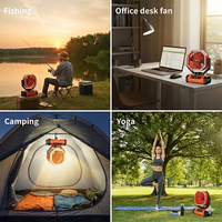 Ventilateur de camping extérieur rechargeable HY-8705B avec batterie 16000 mAh, lumière nocturne et fonction de banque d'alimentation
