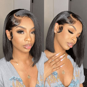 โปรโมชั่น Letsfly ขายส่งวิกผม M Lagos HD Lace Front วิกผมแท้ 100% แบบสั้น 12 นิ้ว 13x4 สำหรับวิกผมแบบ Lace Frontal - Product Image 5