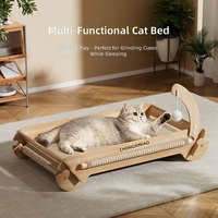 Canapé-lit pour chat en sisal, griffoir tout-en-un avec design anti-poussière, plateforme surélevée respirante pour toutes les saisons