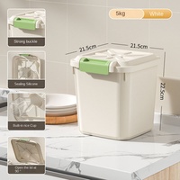 GREENSIDE Bac à riz en plastique pour cuisine, boîte de rangement anti-insectes et anti-humidité, réservoir épaissi pour le stockage du riz et des céréales