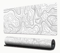 Tapis de bureau XXL pour jeux vidéo, grand tapis de souris et clavier, design tendance, tapis de jeu pour ordinateur avec bords cousus, imperméable