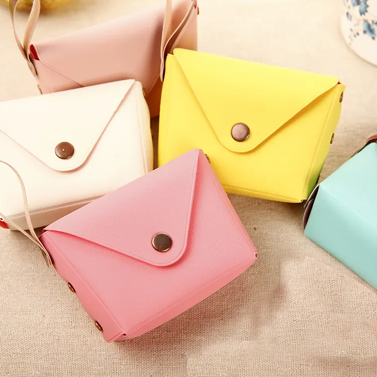 Nette koreanische Süßigkeiten Farbe Mini kleine Geldbörse Kreative PU Leder Schlüssel taschen Mode Handtasche Brieftasche mit Griff