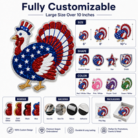 Patchs thermocollants personnalisés OEM en feutre non tissé, brodés de fleurs et d'alphabet à sequins, grands, de créateur, pour vestes, badges et logos