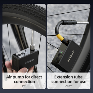 <span class=keywords><strong>Pompe</strong></span> à <span class=keywords><strong>vélo</strong></span> électrique CYCLAMI AM6 Pro <span class=keywords><strong>Mini</strong></span> 150 PSI avec lumière LED, tuyau d'extension, valve Presta et Schrader, kit de gonflage portable pour <span class=keywords><strong>vélo</strong></span> - Product Image 5