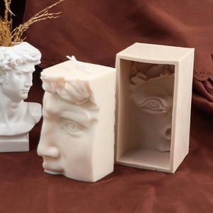 Molde de silicona de cara de David para vela Simple media cara silicona Aroma jabón resina epoxi yeso molde DIY artesanía regalo decoración del hogar - Product Image 5