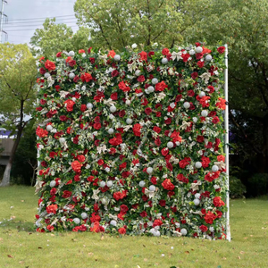 Mur de fleurs artificielles en tissu 5D, simulation de fleurs, pour mariage en plein air, festival, centre commercial, zone d'accueil, fond de scène - Product Image 3