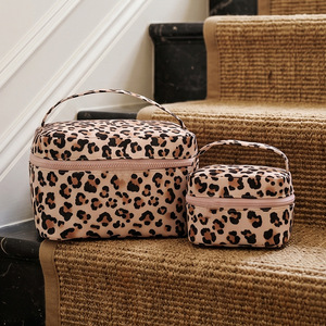Leopard Print Cosmetic Bag Waterproof <b>Makeup</b> Pouch Zipper Closure Portable Travel Toiletry <b>Case</b> for Women - Product Image 1