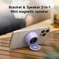 Altavoz Bluetooth Magnético Mini Remax TWS, 6 Horas de Reproducción, Altavoz Inalámbrico Ultraligero con Soporte para Teléfono para el Hogar/Oficina/Viajes