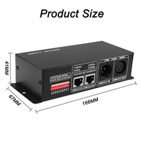 Décodeur DMX512 ESann DC12-24V vers convertisseur de signal de gradation PWM RGBW 4 canaux 16A avec port réseau et interrupteur d'encodage, prise XLR