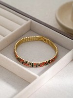 Bracelet en acier inoxydable Gaovo, plaqué or, avec perles et cristaux pavés, bijoux empilables pour femme, pour les fêtes et le quotidien