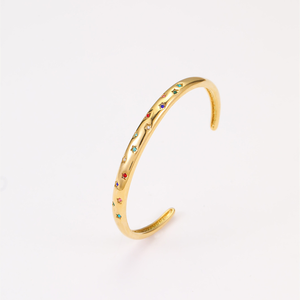 Pulsera europea y americana con incrustaciones de diamantes, estrella de cinco puntas, acero inoxidable de moda con incrustaciones de diamantes - Product Image 6