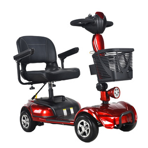 Electric Mobility Scooter 24V 20AH Lead Acid Battery 20KM <b>Range</b> Aluminum Alloy Red Senior Disability Use - Product Image 1
