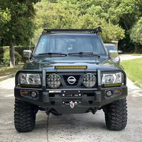 Pare-chocs tout-terrain Patrol Y61 en acier durable, barres de protection avant 4x4 avec supports de treuil et feux LED