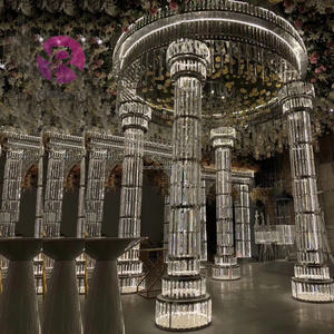 <span class=keywords><strong>D</strong></span>écoration de mariage de luxe fournitures de fête toile de fond scène 10ft <span class=keywords><strong>cristal</strong></span> or éclairé Chuppah - Product Image 1