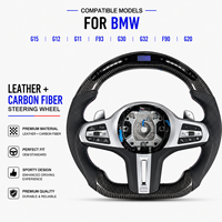Volant sport en cuir personnalisé avec fibre de carbone et LED, 3 branches, 40 mm, pour BMW G20 G30 G11 G12 G15 G32 F90 F93 G80
