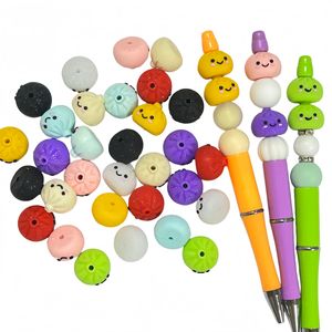 3D Dumpling Food Grade BPA Free <b>Silicone</b> Pen <b>Beads</b> with Cute Faces Multicolor Loose <b>Beads</b> DIY Craft Accessories for Teething - Product Image 4