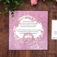 Prix usine personnalisé paillettes découpé au Laser évidé mariée marié amoureux veste pour invitation de mariage carte de Profession