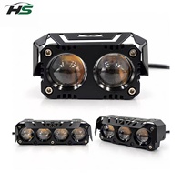 Phare de travail LED à double lentille HSSH 12V 24V, éclairage auxiliaire de conduite, boîtier en aluminium, projecteur avec fonction stroboscopique en option pour camion, VTT, UTV