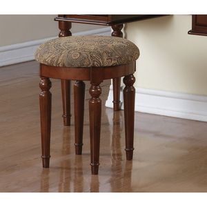 Juego de tocador contemporáneo para dormitorio DB con taburete plegable con espejo, cajones, color cereza - Product Image 3