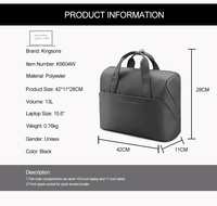 Sac à main pour ordinateur portable Kingsons, nouveau design, logo personnalisé, sac à bandoulière tendance en nylon, sac pour ordinateur portable 15,6 pouces, imperméable pour hommes