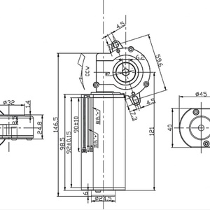 Height Adjustable Desk Motor 45mm 24V 60W DC Gear Motor Permanent Magnet High Torque Quiet Motor - Product Image 4