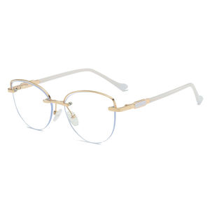 Nouvelles <span class=keywords><strong>lunettes</strong></span> pour femmes à monture demi-cerclée ovale, verres plats, anti-lumière bleue, <span class=keywords><strong>lunettes</strong></span> optiques pour myopie, monture en métal, <span class=keywords><strong>lunettes</strong></span> de prescription pour femmes - Product Image 6