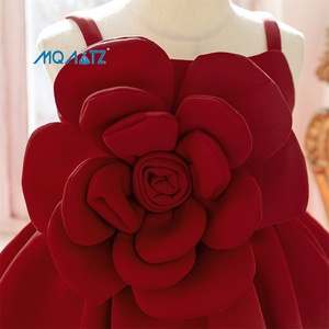 Abito da festa MQATZ per bambine, <span class=keywords><strong>costume</strong></span> alla moda con grande decorazione floreale in raso. - Product Image 4