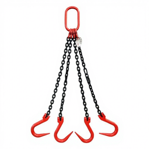 Eslinga de Cadena Ajustable de Acero Aleado G80 de 1/2/4 Patas, Conjunto de Aparejos de Grúa de Alta Resistencia con Ganchos de Seguridad y Eslabón Maestro - Product Image 4