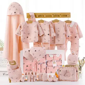 Wholesale 0-1 year baby girl boy daily supplies infant cue causal 100%cotton clothing toddler clothes gift set