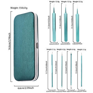 7Pcs Chuyên Nghiệp Thép Không Gỉ Đầu Màu Đen Công Cụ Loại Bỏ Kit Mụn Kim Loại Bỏ Mụn Trứng Cá Với Trường Hợp - Product Image 6