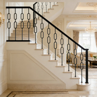 Balustres modernes en fer double ovale, meneaux métalliques pour escalier, poteaux d'escalier en métal pour villa